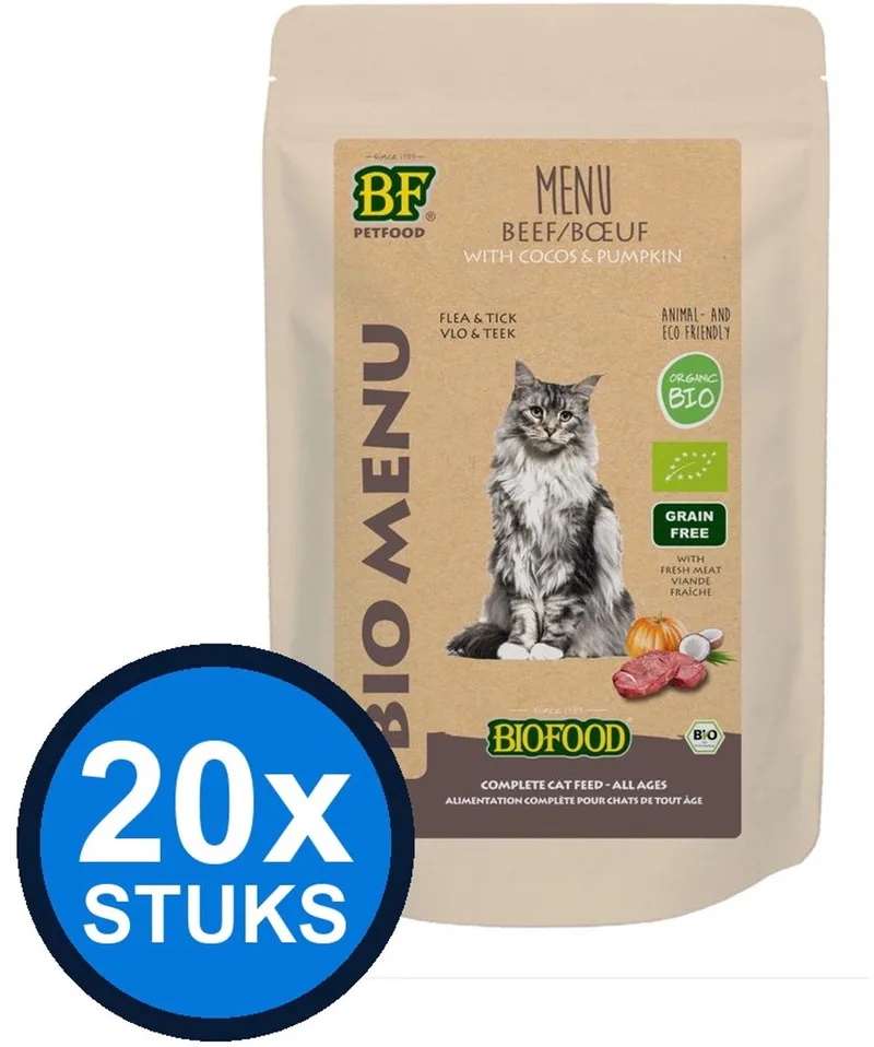 20x Biofood - Organic Rund Menu - Kattenvoer Natvoer - 100g de Biofood – photo produit