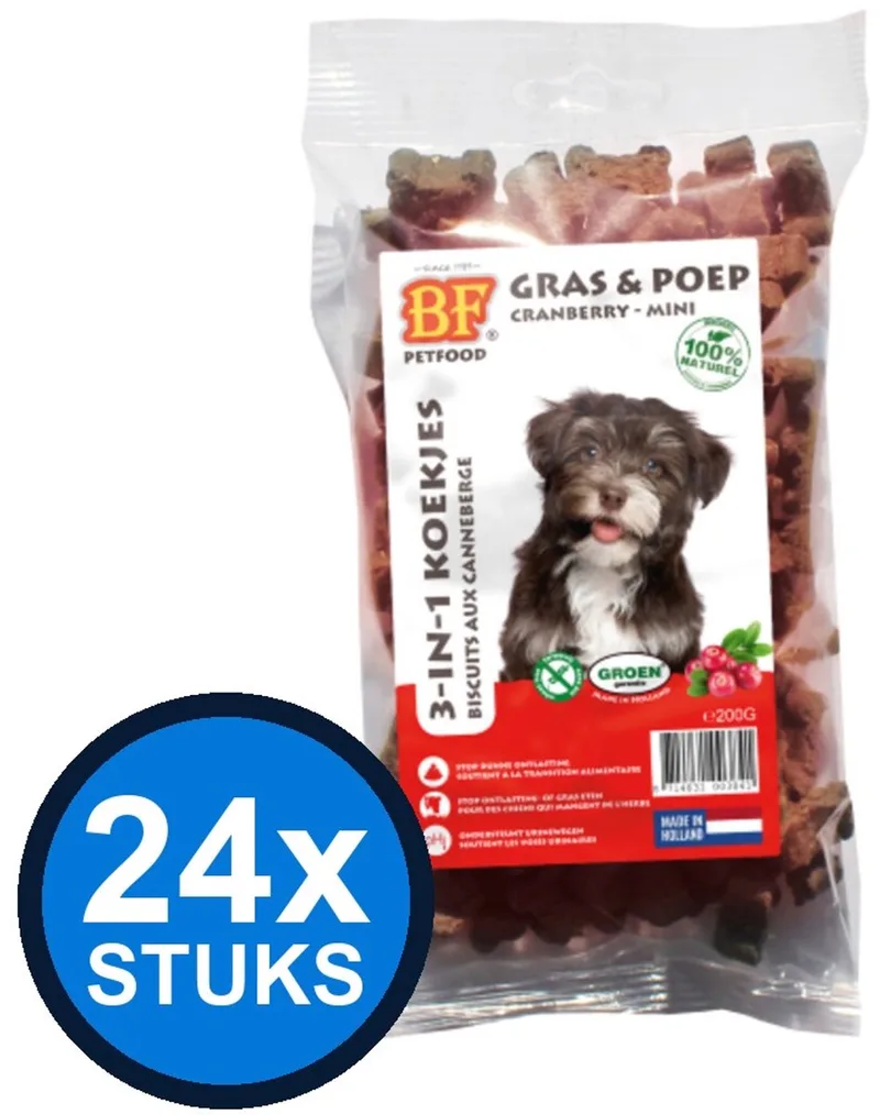 24x Biofood 3-in-1 Koekjes Cranberry Mini - Hondensnack - 200g de Biofood – photo produit