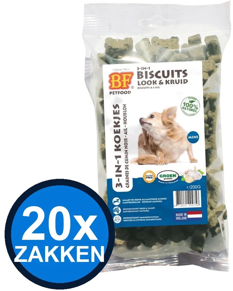 24x Biofood - 3in1 Koekjes Look & kruid Mini - Hondenvoer Snacks - 200 g von Biofood – Produktfoto