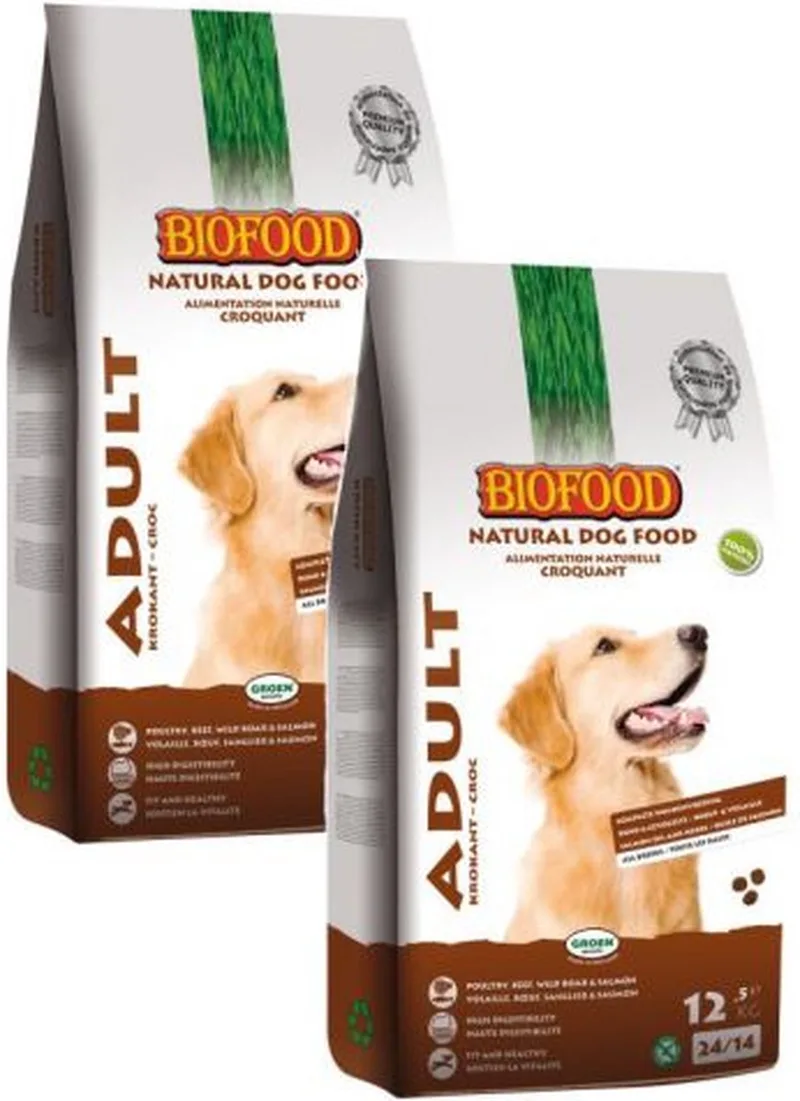 2x 12,5 kg Biofood krokant hondenvoer by Biofood – product photo
