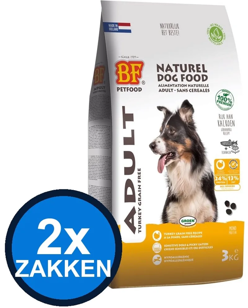2x Biofood - Adult Kalkoen Graanvrij - Hondenvoer Droogvoer - 4 kg de Biofood – photo produit
