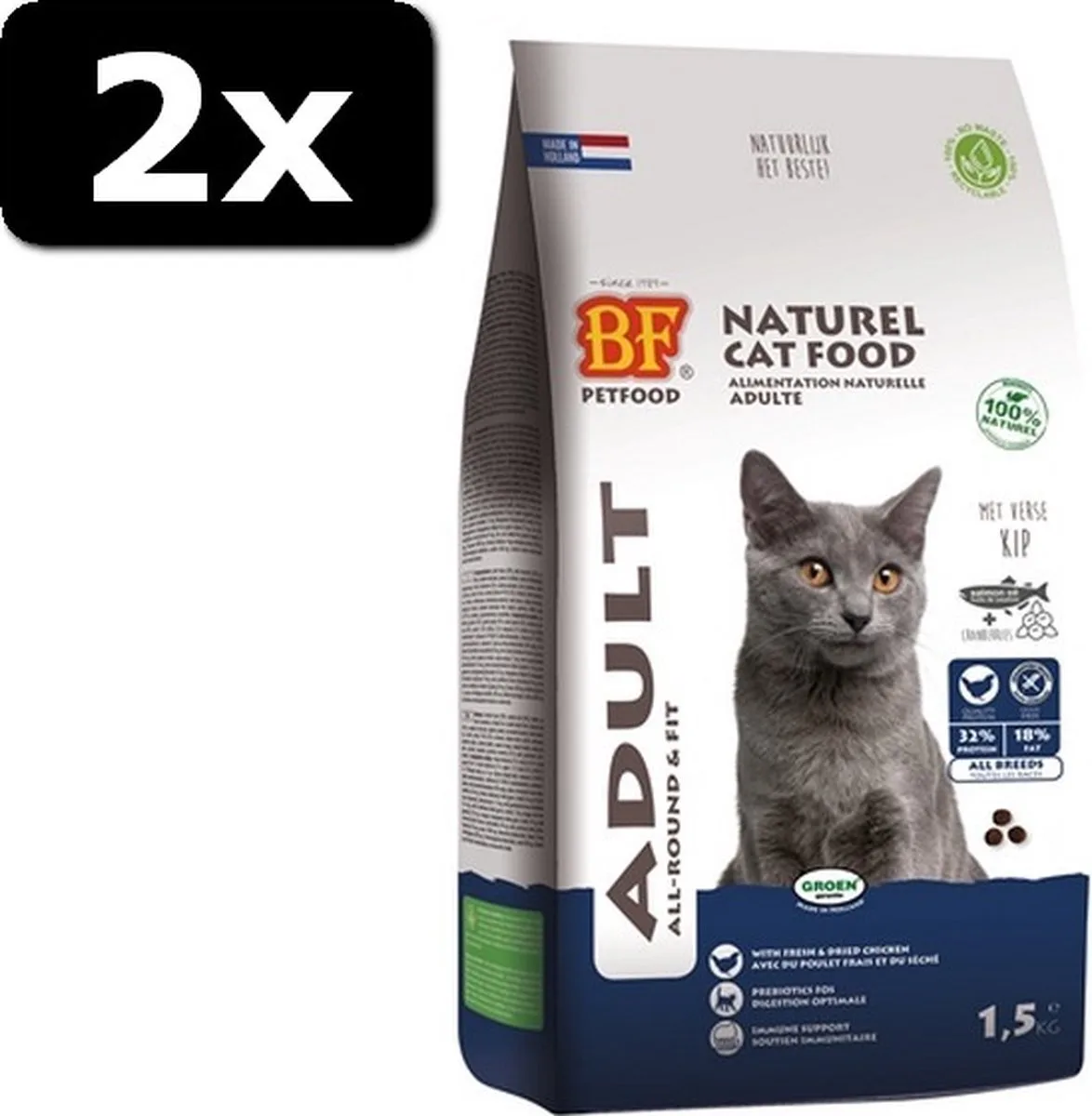 2x BIOFOOD CAT ADULT FIT 1,5KG de Biofood – photo produit