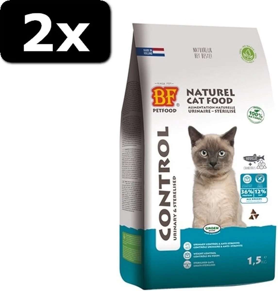 2x BIOFOOD CAT CONTROL 1,5KG de Biofood – photo produit