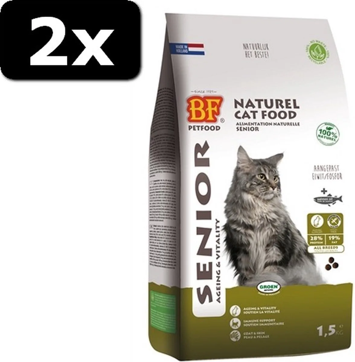 2x BIOFOOD CAT SENIOR 1,5KG van Biofood – productfoto