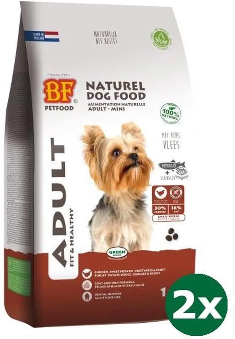 2x1,5 kg Biofood adult small breed hondenvoer fra Biofood – produktbillede