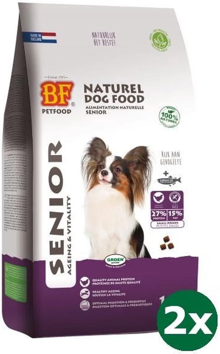 2x1,5 kg Biofood senior small breed hondenvoer de Biofood – photo produit