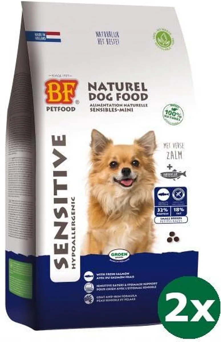 2x1,5 kg Biofood sensitive small breed hondenvoer de Biofood – photo produit
