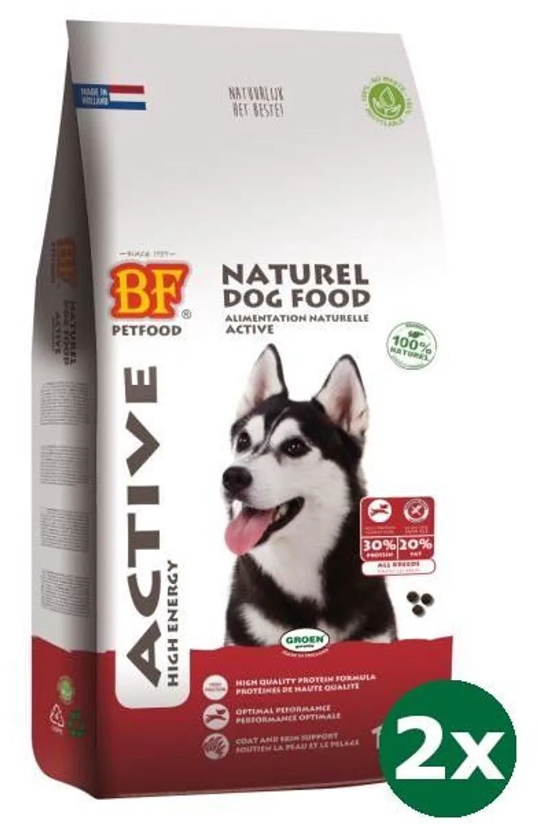 2x12,5 kg Biofood high energy hondenvoer de Biofood – photo produit