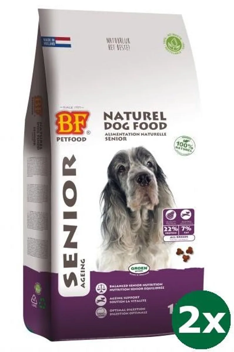 2x12,5 kg Biofood senior hondenvoer de Biofood – photo produit