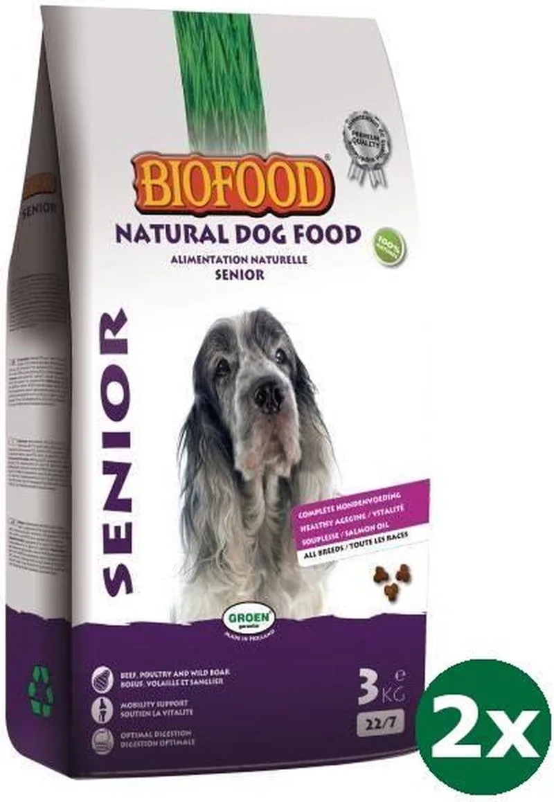 2x3 kg Biofood senior hondenvoer by Biofood – product photo