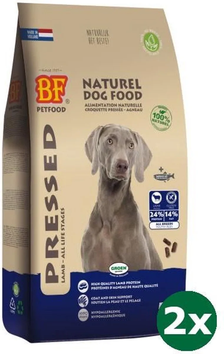 2x5 kg Biofood geperst lam / rijst premium hondenvoer de Biofood – photo produit