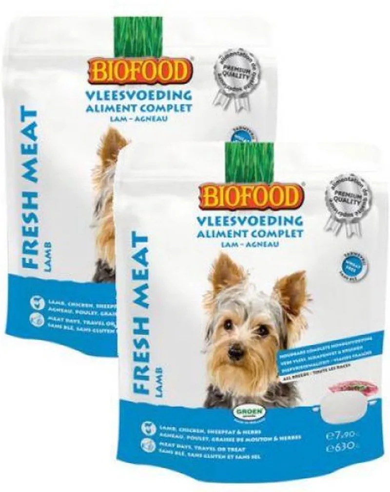 2x630gr Biofood vleesvoeding lam hondenvoer by Biofood – product photo