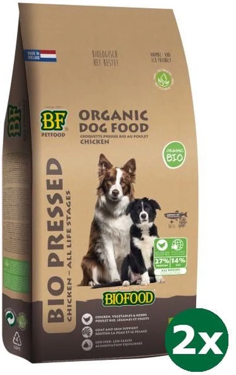 2x8 kg Biofood organic bio chicken hondenvoer NL-BIO-01 de Biofood – photo produit