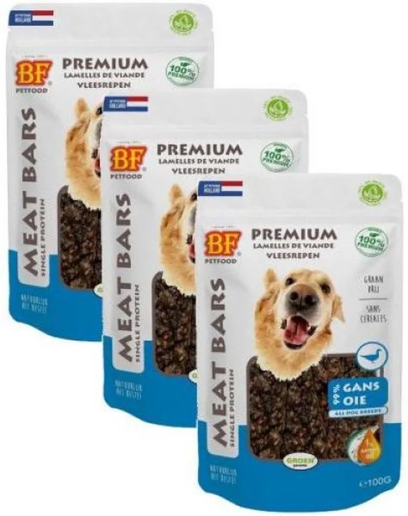 3x100 gr Biofood meat bars gans hondensnack von Biofood – Produktfoto
