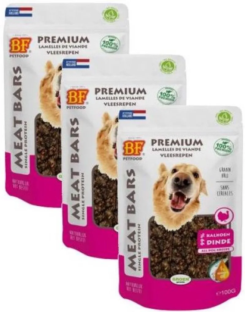 3x100 gr Biofood meat bars kalkoen hondensnack by Biofood – product photo