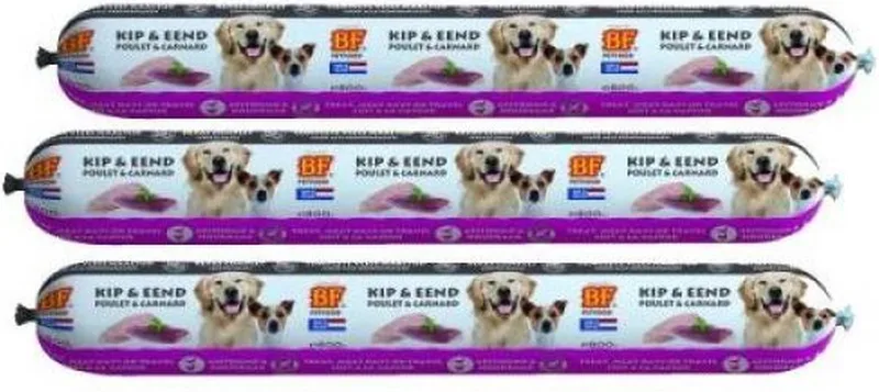 3x800 gr Biofood vleesvoeding eend hondenvoer by Biofood – product photo