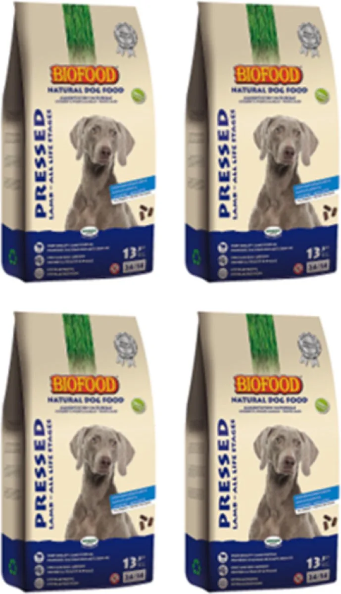 4x Biofood Geperst Lam & Rijst Glutenvrij - Hondenvoer - 5kg by Biofood – product photo