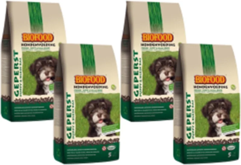 4x Biofood Geperst Puppy En Kleine Rassen - Hondenvoer - 5kg by Biofood – product photo