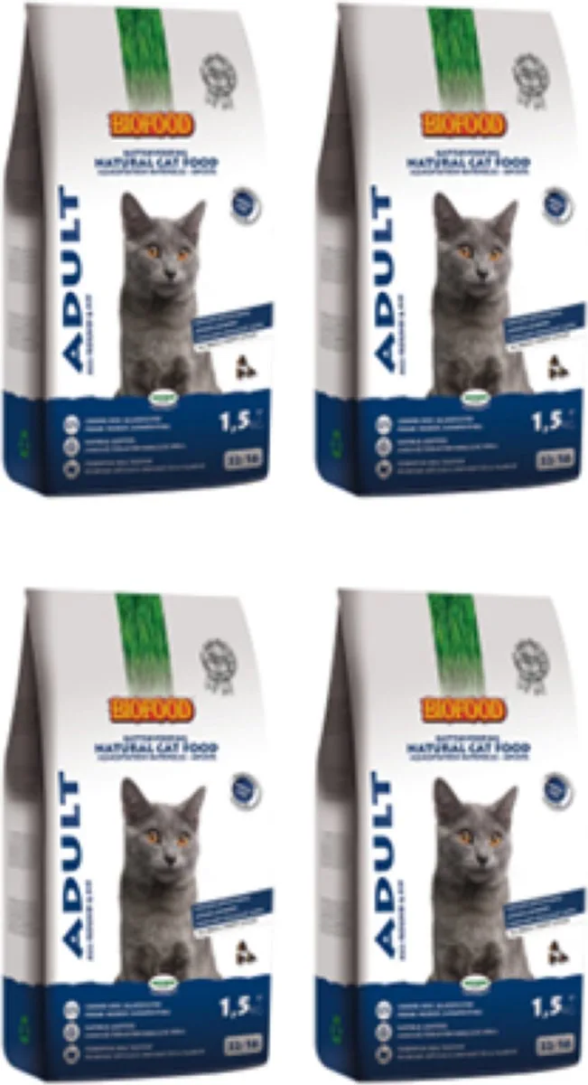 4x Biofood Premium Adult Fit - Kattenvoeding - 1.5kg de Biofood – photo produit
