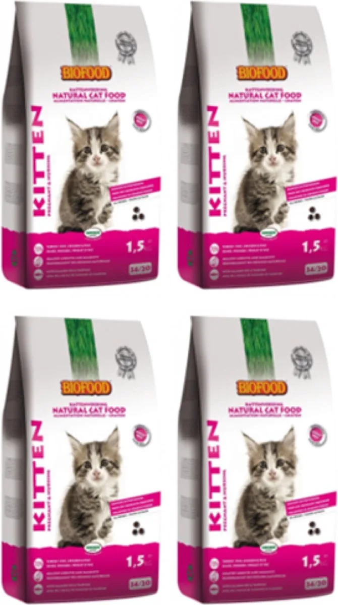 4x Biofood Premium Kitten Pregnant/Nursing - Kattenvoeding - 1.5kg de Biofood – photo produit
