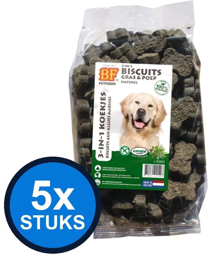 5x Biofood - 3in1 koekjes kruiden 500gr - Hondenvoer Snacks - 500 g de Biofood – photo produit