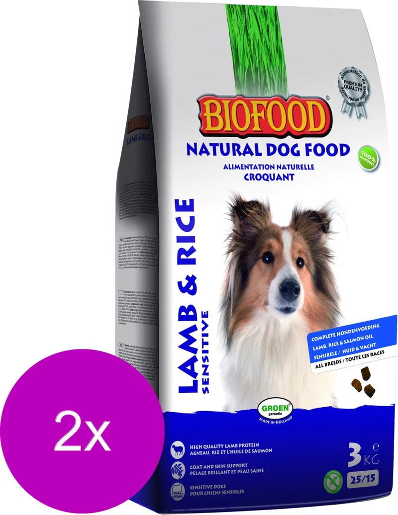 Bf Hondenvoeding Lam&Rijst - Hondenvoer - 2 x 3 kg by Biofood – product photo