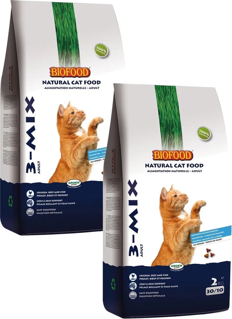 Bf Kattenbrokjes 3-Mix Mix - Kattenvoer - 2 x 2 kg de Biofood – photo produit