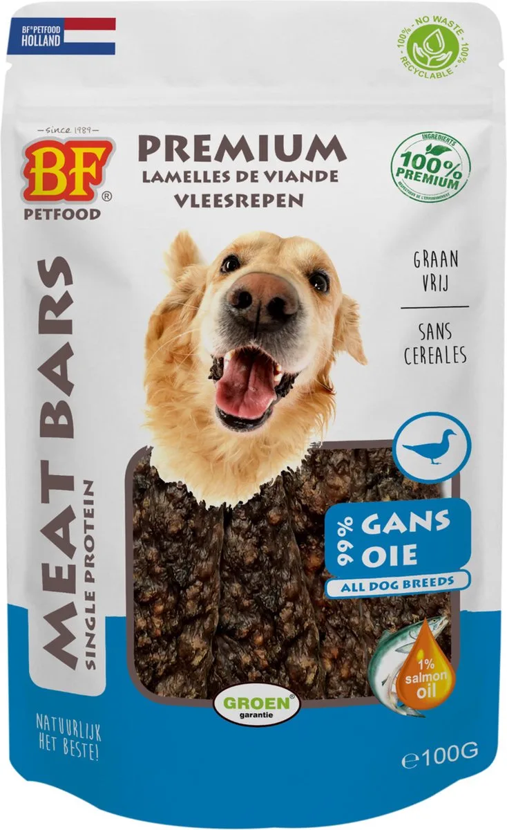Bf Meat Bars 100 g - Hondensnacks - Gans by Biofood – product photo
