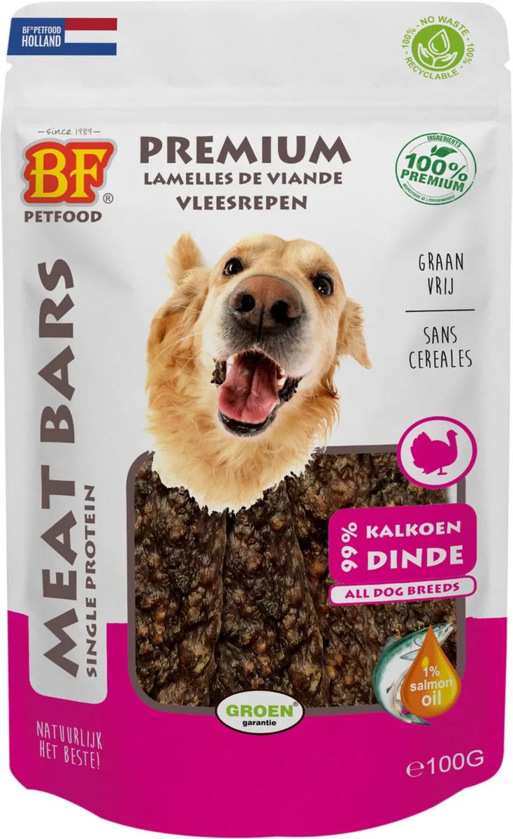 Bf Meat Bars 100 g - Hondensnacks - Kalkoen by Biofood – product photo