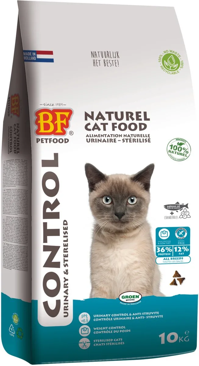 Bf Ncf Control Urinary&Sterilised - Kattenvoer - Kip Zalm Kippenlever 10 kg by Biofood – product photo