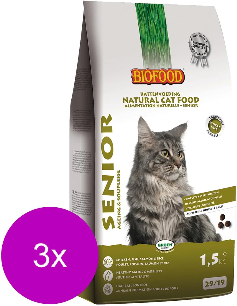 Bf Ncf Senior Ageing - Kattenvoer - 3 x Kip Vis Zalm 1.5 kg de Biofood – photo produit