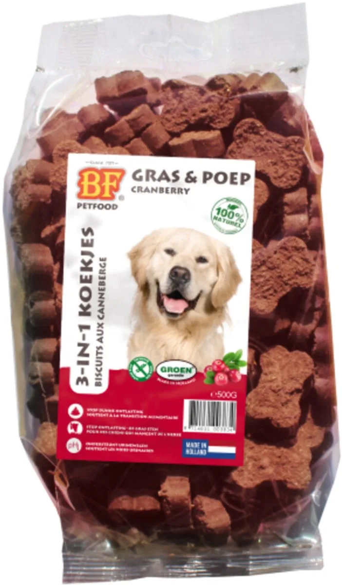 BF Petfood 3-in-1 Koekjes Cranberry - 12 x 500 gr - Voordeelverpakking van Biofood – productfoto