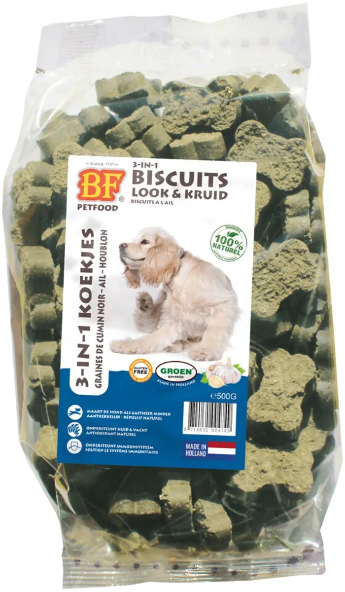 BF Petfood 3-in-1 Koekjes Look & Kruid - 12 x 500 gr - Voordeelverpakking van Biofood – productfoto