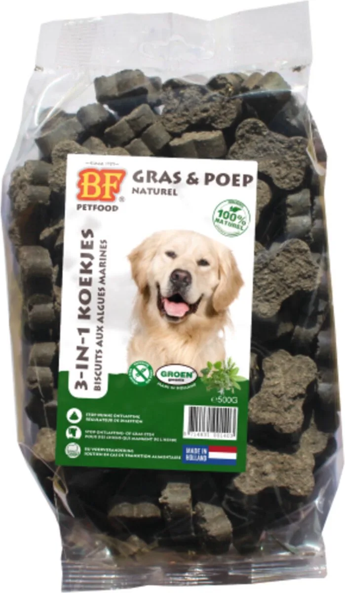 BF Petfood 3-in-1 Koekjes Naturel - 12 x 500 gr - Voordeelverpakking van Biofood – productfoto