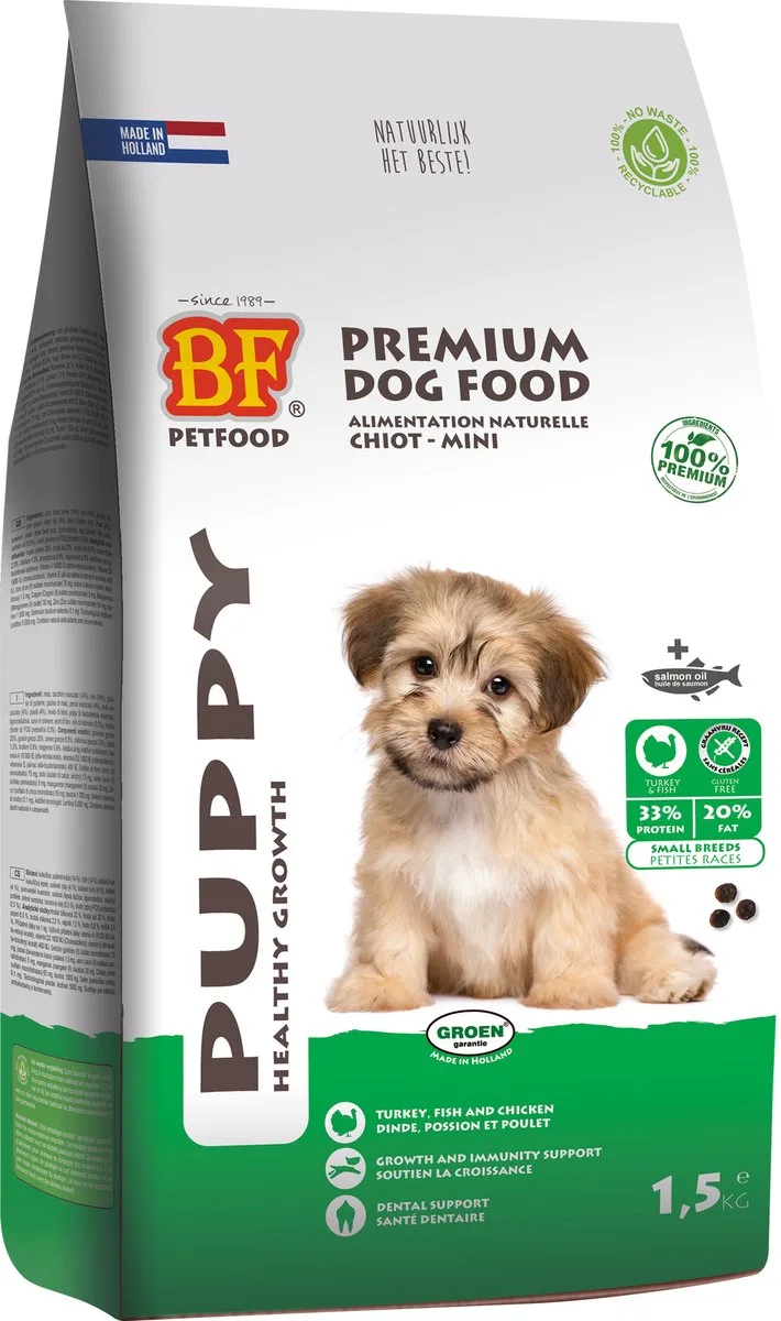 BF Petfood hondenvoer puppy mini 3 keer 5 kg von Biofood – Produktfoto