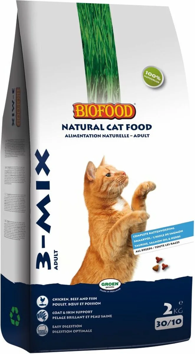 BF Petfood Kattenvoer 3 Mix - 6 x 2 kg - Voordeelverpakking fra Biofood – produktbillede