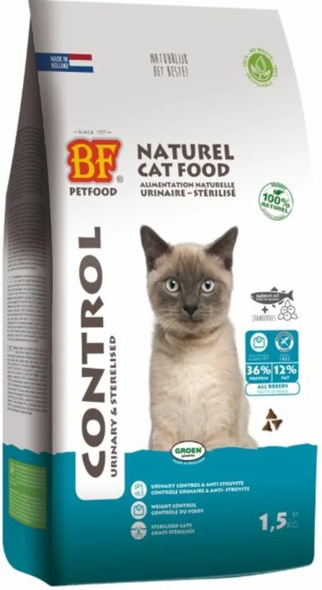 BF Petfood Kattenvoer Control - 4 x 1,5 kg - Voordeelverpakking by Biofood – product photo