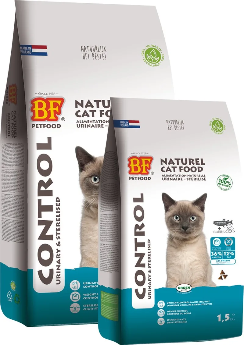 BF Petfood Kattenvoer Premium Control Urinewegen - Gesteriliseerd 2 x 10 kg de Biofood – photo produit
