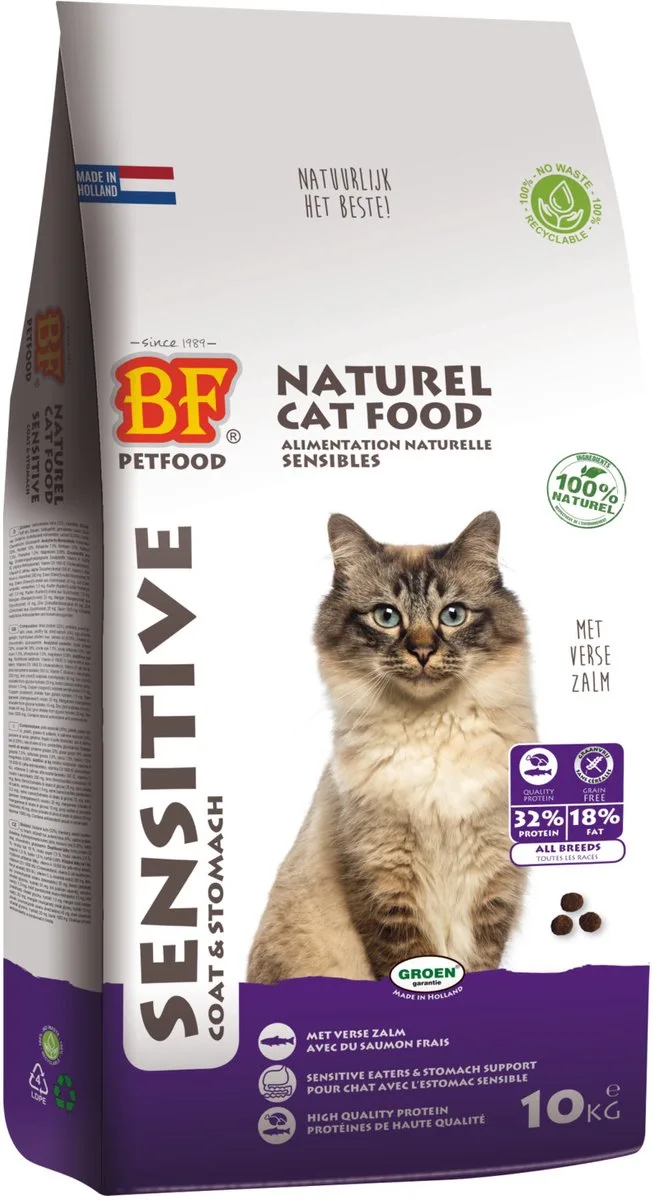 BF Petfood Kattenvoer Premium Sensitive Vacht - Maag - 10 kg von Biofood – Produktfoto