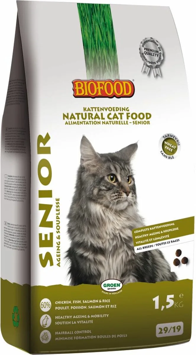 BF Petfood Kattenvoer Senior - 4 x 1,5 kg - Voordeelverpakking by Biofood – product photo