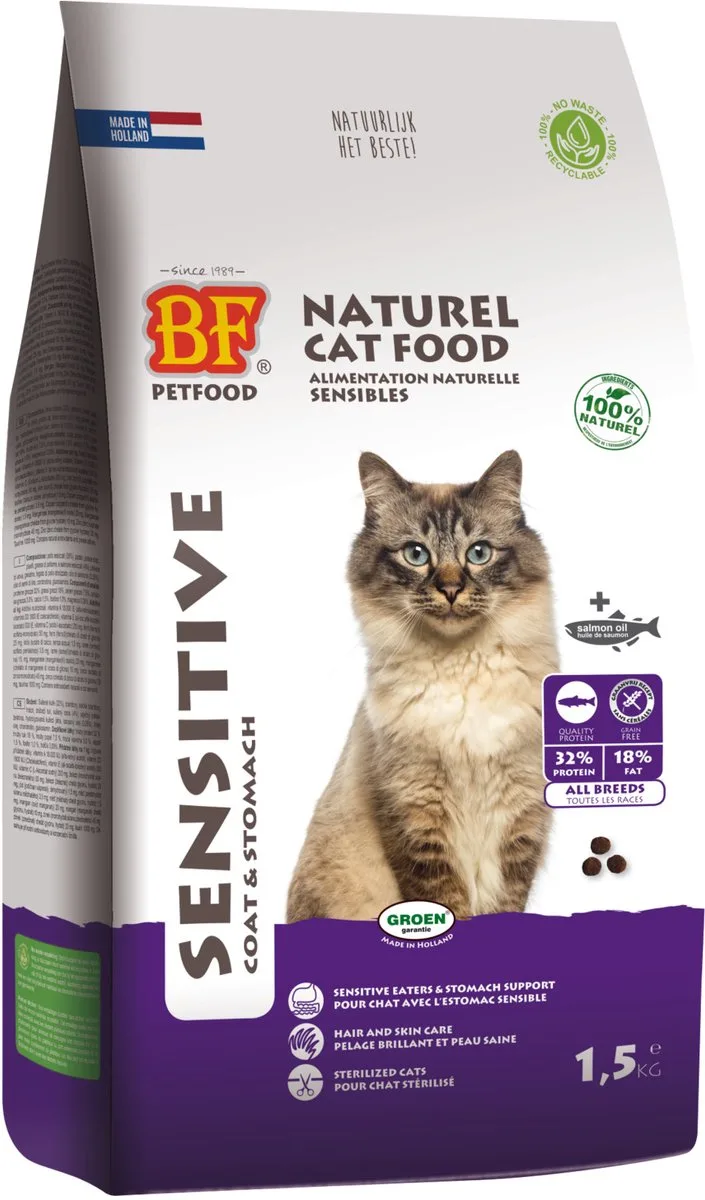BF Petfood Kattenvoer Sensitive Graanvrij - 1,5 kg by Biofood – product photo