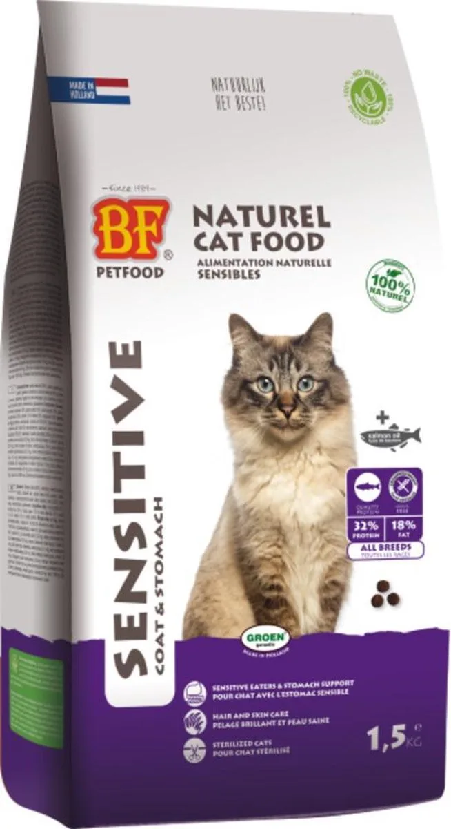 BF Petfood Kattenvoer Sensitive Graanvrij - 4 x 1,5 kg - Voordeelverpakking by Biofood – product photo
