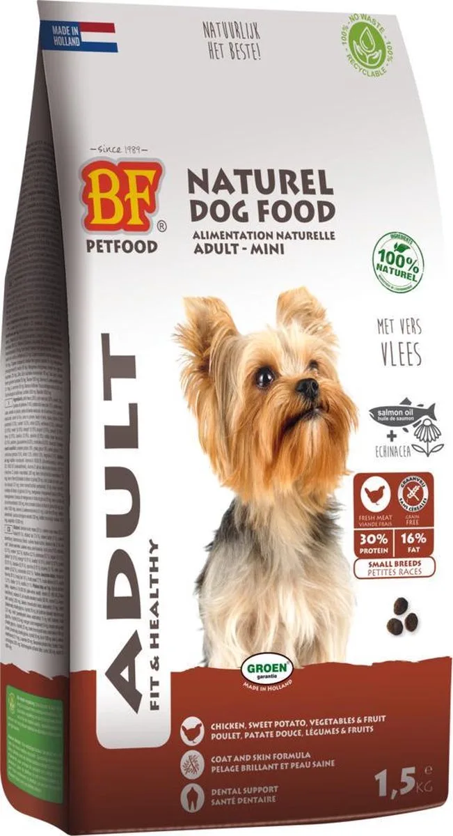 BF Petfood Small Breed Adult - 4 x 1,5 kg - Voordeelverpakking de Biofood – photo produit