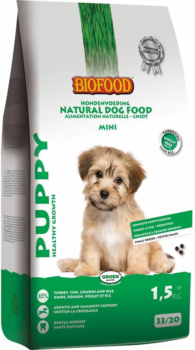 BF Petfood Small Breed Puppy - 4 x 1,5 kg - Voordeelverpakking van Biofood – productfoto