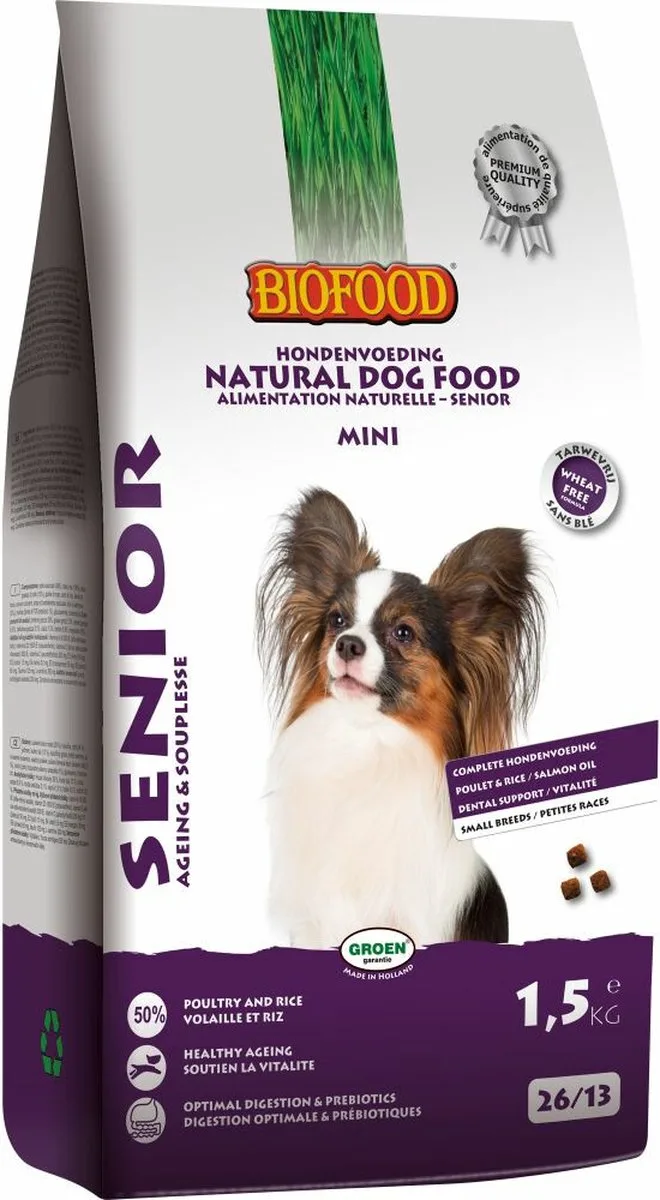 BF Petfood Small Breed Senior - 4 x 1,5 kg - Voordeelverpakking fra Biofood – produktbillede