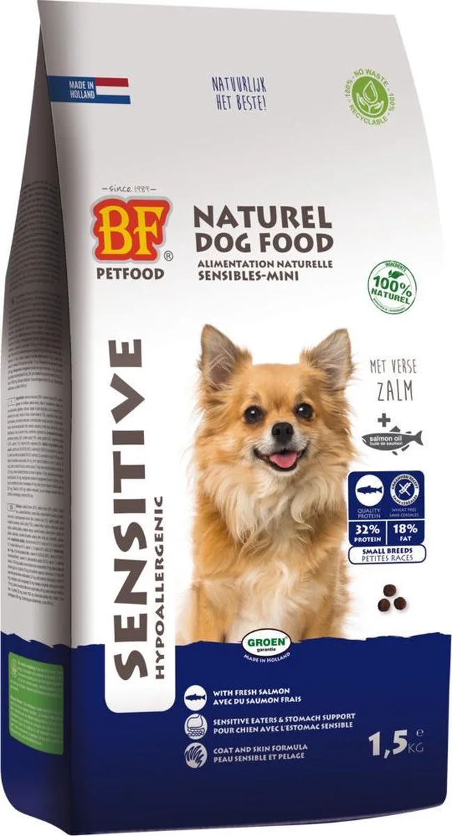 BF Petfood Small Breed Sensitive - 4 x 1,5 kg - Voordeelverpakking by Biofood – product photo