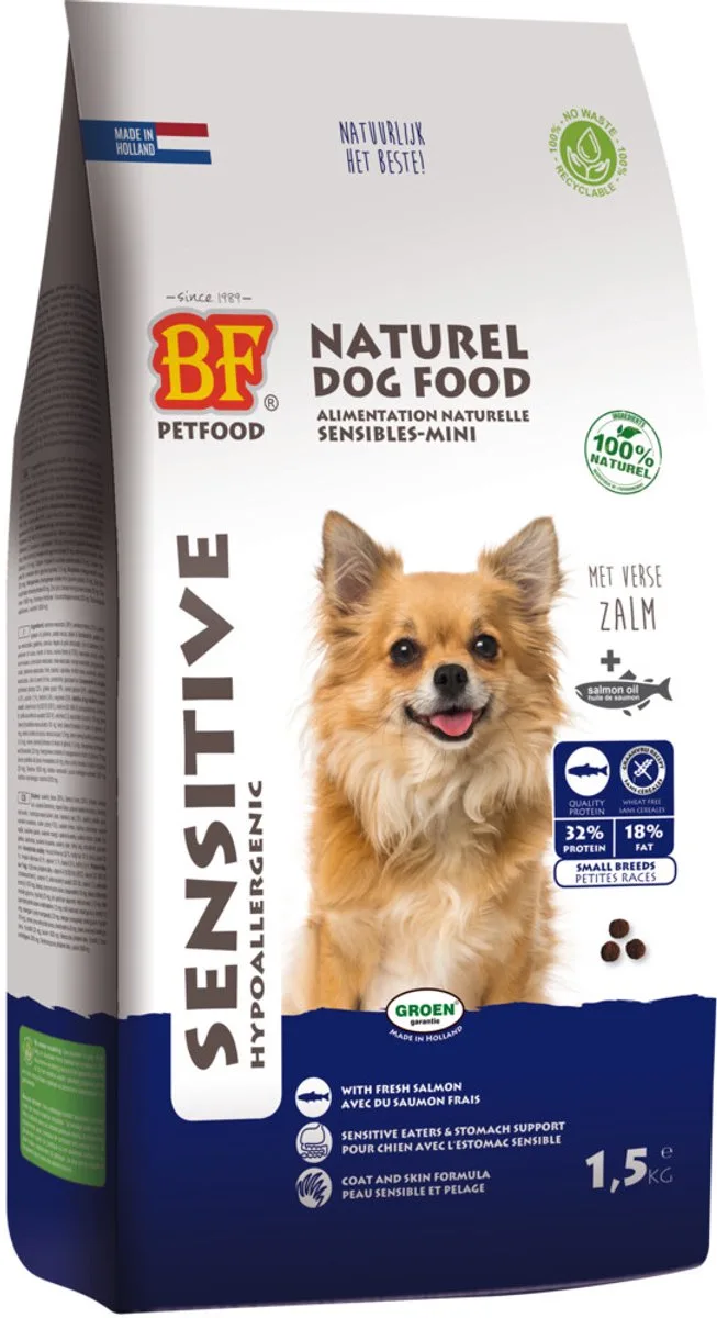 BF Petfood Small Breed Sensitive Hondenvoer - 3 x 5 kg - Voordeelverpakking by Biofood – product photo