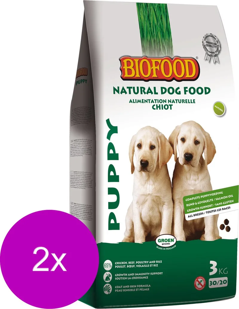 Bf Puppy - Hondenvoer - 2 x 3 kg by Biofood – product photo