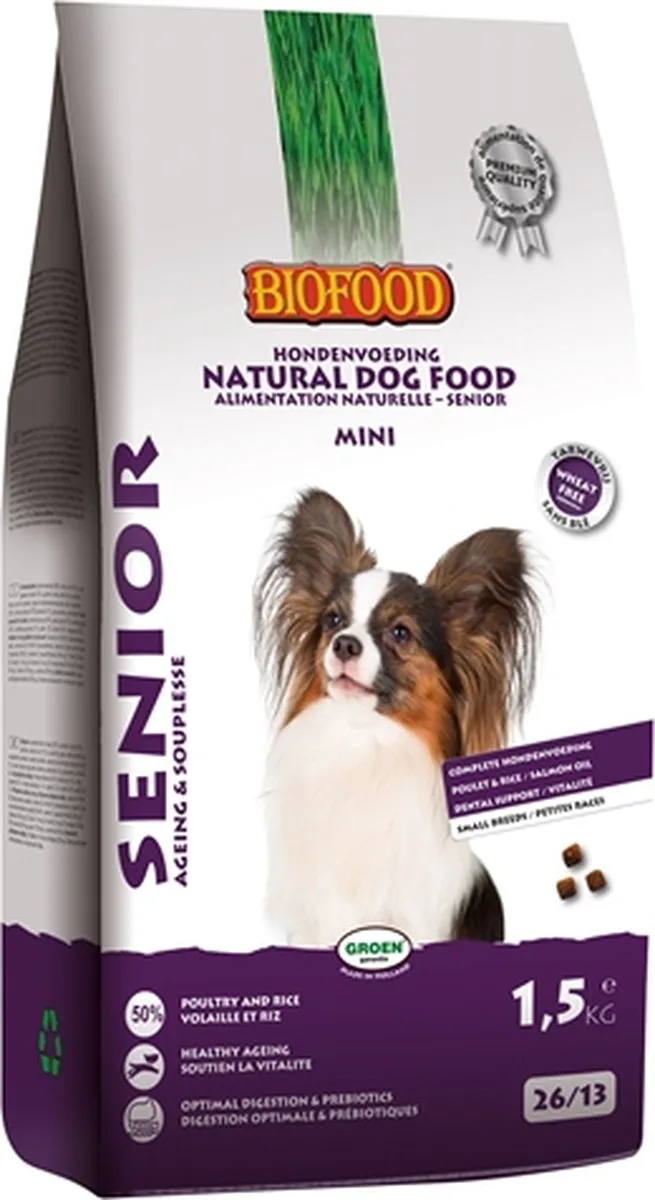 Bf Senior Small Breed - Hondenvoer - Gevogelte 1.5 kg von Biofood – Produktfoto