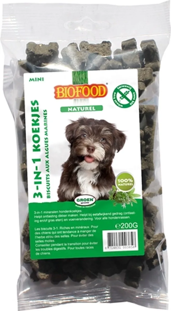 Biofood 3 in 1 hondenmineralenkoekjes - 200 gr - 1 stuks van Biofood – productfoto